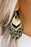 Leopard Hollow Out Leave Shaped Drop Earrings