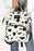 Bright White Animal Spot Print Multi Pocket Canvas Backpack