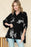 Black Animal Print Button Up Loose Fit Shirt