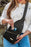 Black Quilted Multi-Pocket Zip Crossbody Chest Bag