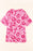 Pink Leopard Print Drop Sleeve Oversized T Shirt