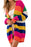 Multicolor Striped Print Button Front Knitted Long Cardigan