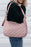 Pink Checkered Bubble Textured Zipped Large Shoulder Bag