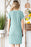 Blue Ribbed Chest Pocket Casual T Shirt Dress