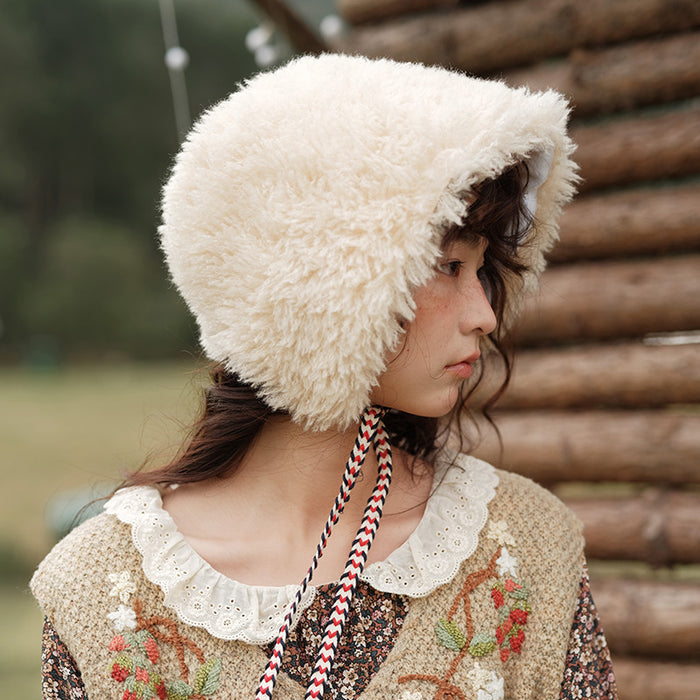 Lamb Fur Hat Japanese Cute