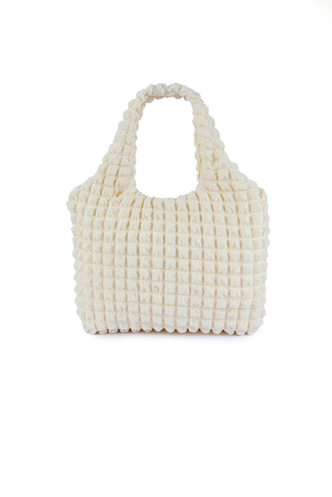 Rose Textured Pleated Bubble Shoulder Bag