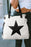 Beige Casual Star Pattern Canvas Tote Bag