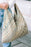 White Geometric Print Canvas Triangle Tote Bag