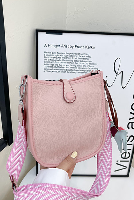 Pink Casual Solid Braid Strap Crossbody Bag