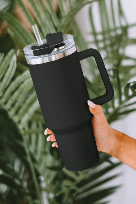 Red 304 Stainless Steel Insulated Tumbler Mug With Straw