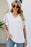 White Casual Plain V Neck Ruffle Sleeve T Shirt