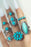 Green 8Pcs Vintage Turquoise Ring Set