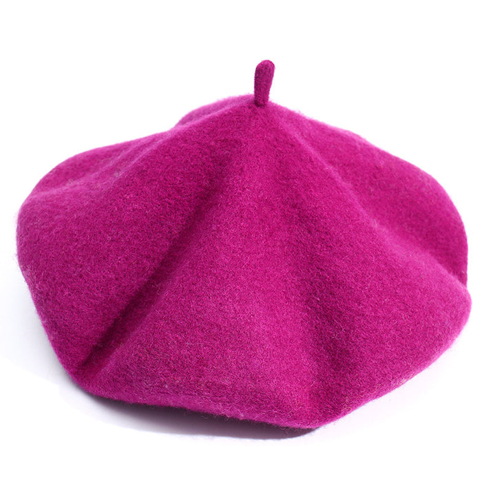 Artistic Wool Candy Color Painter Cap Fashionable Warm Hat