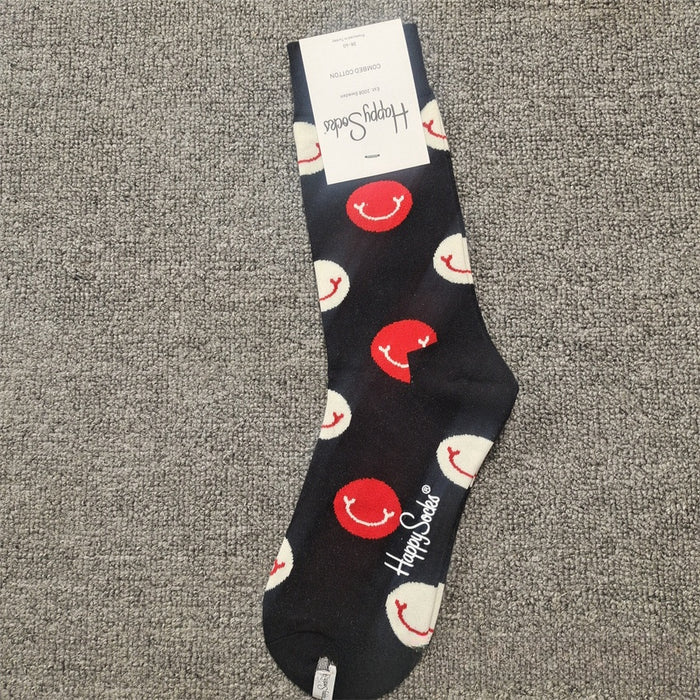 New Mid-High Tube Cute Polka Dot Love INS Four Seasons Tube Socks