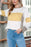 White Color Block Exposed Seam Pullover Long Sleeve T Shirt