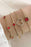 Gold 4pcs Valentine Diamond Heart Bracelet Set