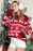 Red Christmas Printed Casual Round Neck Sweater