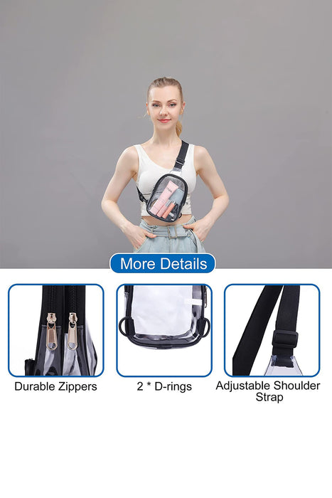 Black Multipurpose Clear Crossbody Sling Bag