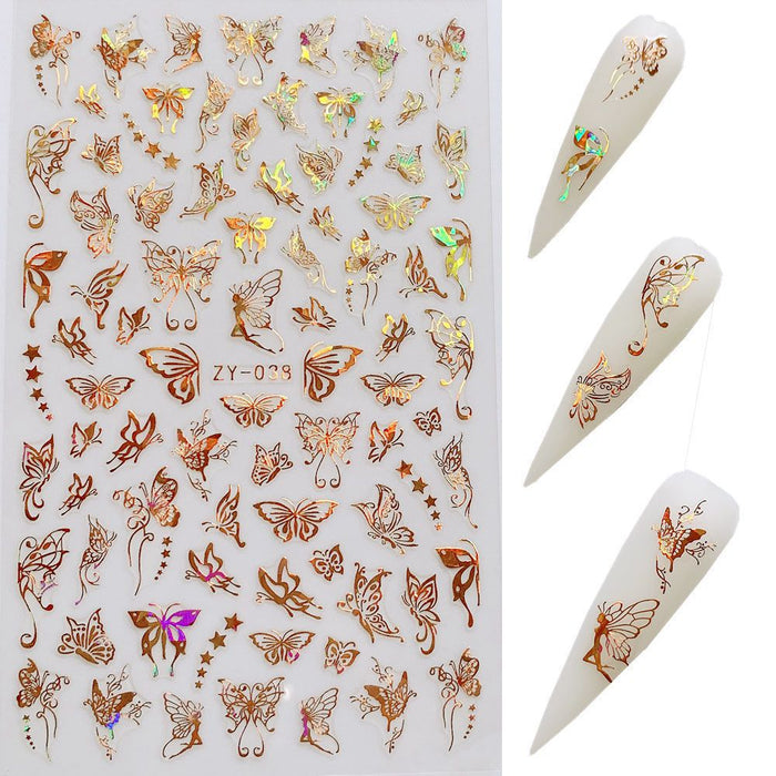 Butterfly Nail Sticker Simulation Bronzing Laser