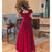 Winter Wine Red Engagement Daily French Princess On The Run Satin Dress