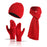 Winter Solid Color Scarf Hat Gloves Knitted Three-piece Suit