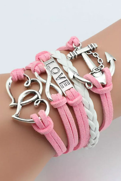 Pink LOVE Token Multi-layer Valentines Bracelet