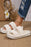 White Casual Soft Ribbed Double Straps Flat Slippers