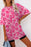 Pink Leopard Print Drop Sleeve Oversized T Shirt