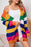 Multicolor Striped Print Button Front Knitted Long Cardigan