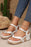 White Casual Faux Leather Wedge Thong Sandals