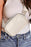 White Waterproof Zipped Fanny Pack Crossbody Sling Bag