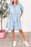 Blue Mineral Washed Ruffled Short Sleeve Pocketed Denim Dress