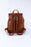 Brown Retro PU Leather Large Capacity Backpack