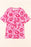 Pink Leopard Print Drop Sleeve Oversized T Shirt