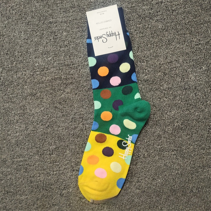 New Mid-High Tube Cute Polka Dot Love INS Four Seasons Tube Socks